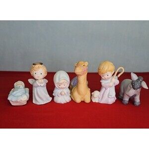 Nativity Set of 6 AVON Figurines Heavenly Blessings VTG Fine Porcelain Collectio